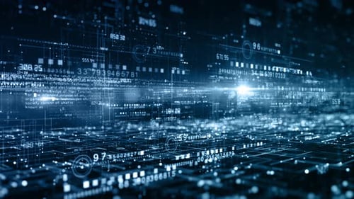 Futuristic Digital Network and Data Flow Seamless Loop Background