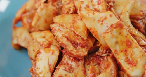 Spiced Chicken with Red Sauce Close Up