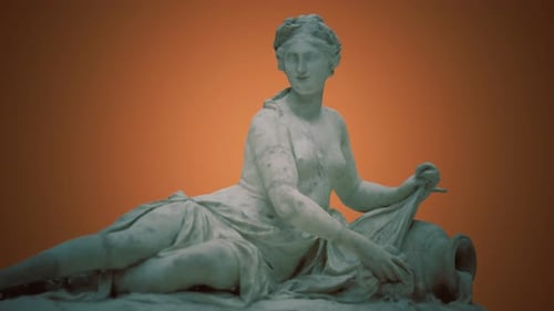 Aretheus-Statue aus weißem Marmor