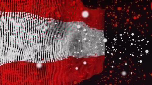 Digital Waving Austrian Flag Particle Background