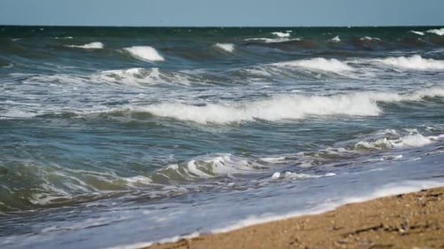 Wave of the Sea on the Sandy Beach