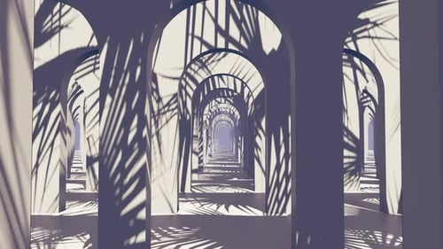 In To Door Abstract Pastel Color Geometry Tunnel 02 4K