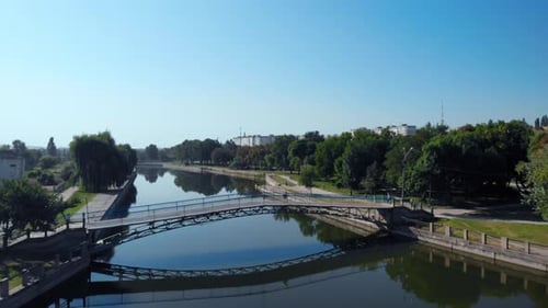 Top View on Small City in East of Ukraine