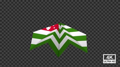 Papierflugzeug der Flagge Abchasiens