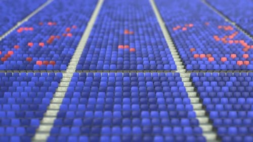 23 Score Made with Red and Blue Stadium Seats