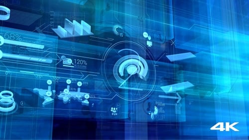 Futuristic Corporate Data HUD Interface Display