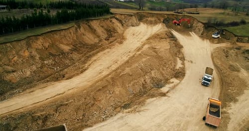 Luftaufnahme der Autobahn-Baustelle