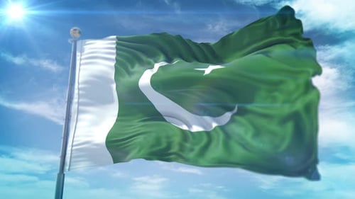 Realistic Waving Pakistan Flag Animation