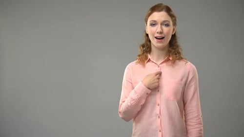 Female Saying Love Life in Sign Language, Teacher Showing Words in Asl Lesson