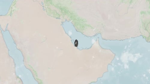 3D Earth Globe Zoom to Qatar Map Highlight Animation