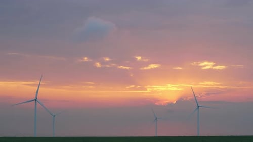 Energy Sunset Windmill Electricity Nature Power Wind