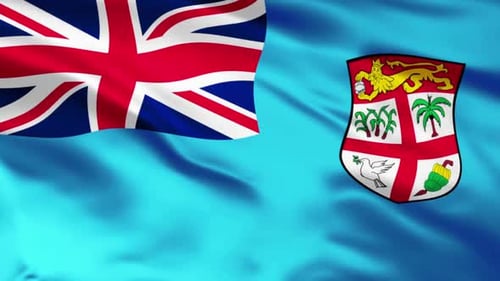 Realistic Fiji National Flag Waving Loop Animation