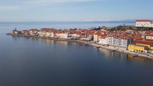 Luftaufnahme von Piran, Slowenien