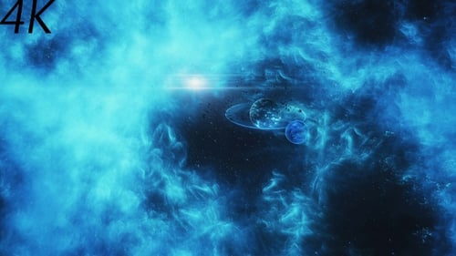 Futuristic Space Logo Reveal with Nebula and Planets