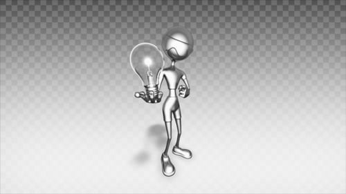 Glühbirne 3D Man — Zeichentrickserie, Silber