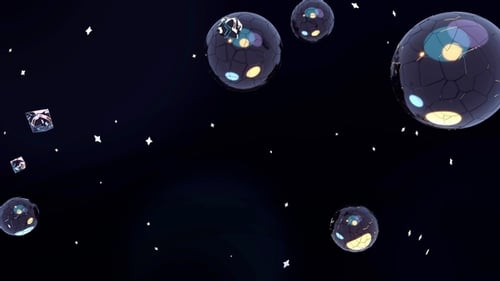 Floating Futuristic Spheres in Space Animated Background