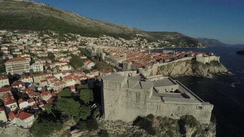Aerial of St. Lawrence Fortress in Dubrovnik