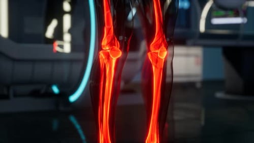 3D Human Skeleton Anatomy Scan in Futuristic Medical Environment