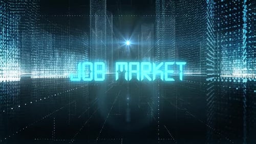 Skyscrapers Digital City Tech Word Job Market