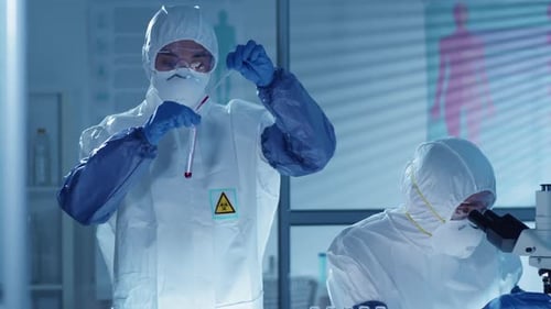 Medical Researchers Working in Bright Laboratory Setting