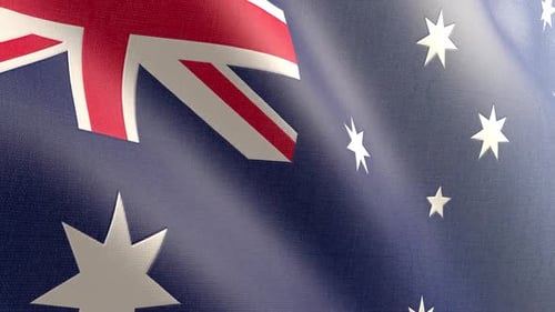 Realistic Waving Australian Flag Animation