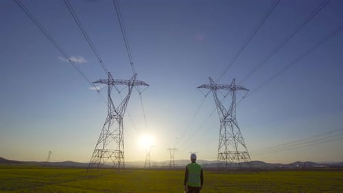 Row of Electric Poles and Engineer's walk.