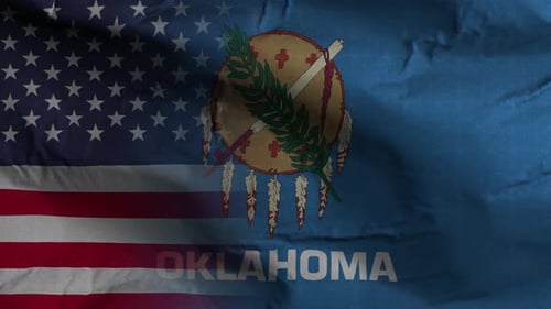 Oklahoma State Usa Mixed Flag 4K