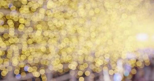 Blurred Yellow Bokeh Lights at Night
