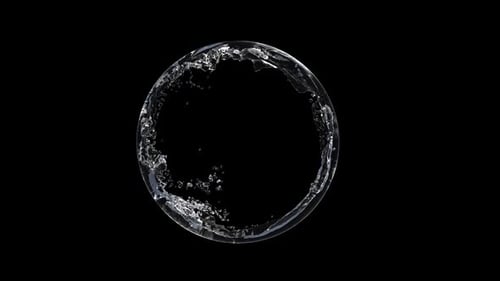 Realistic Clear Water Splash Forming Fluid Circle