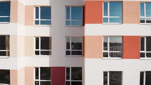 Aerial View. Typical Panel Development. Budget Apartments in Multi-storey Buildings with Multi