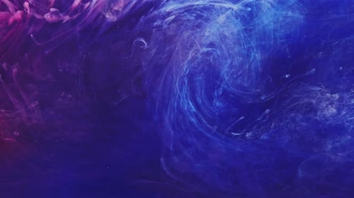 Abstract Ink Swirls in Purple and Blue
