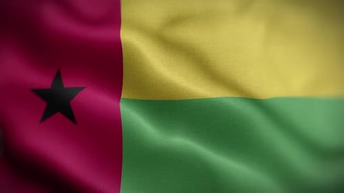 Waving Flag of Guinea-Bissau Seamless Loop