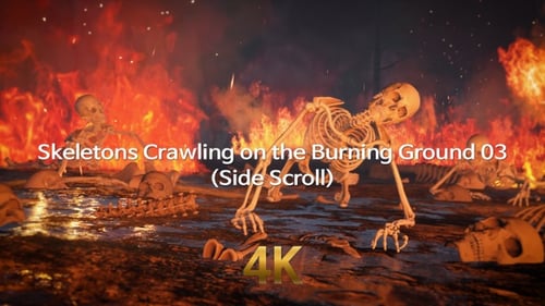 Animated Skeletons Crawl from Fiery Hellscape