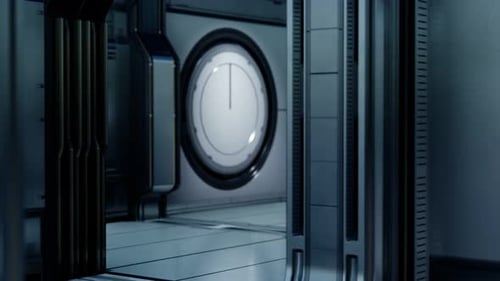 3D-Rendering eines realistischen SciFi-Raumschiffkorrid