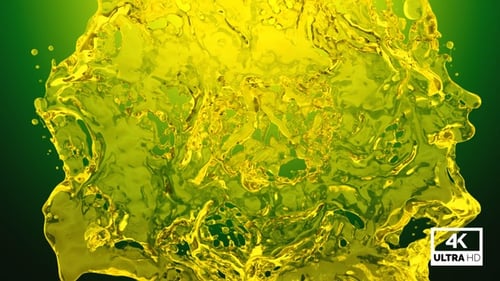 Yellow Liquid Burst Element For Reveal Or Transition