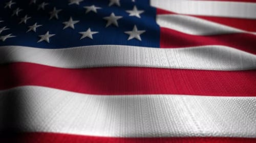 Realistic Waving American Flag Seamless Loop Background