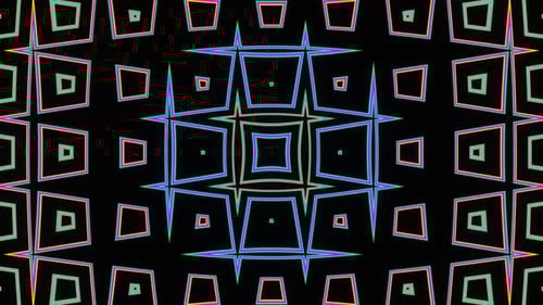 Neon Glowing Geometric Abstract Pattern Loop Background