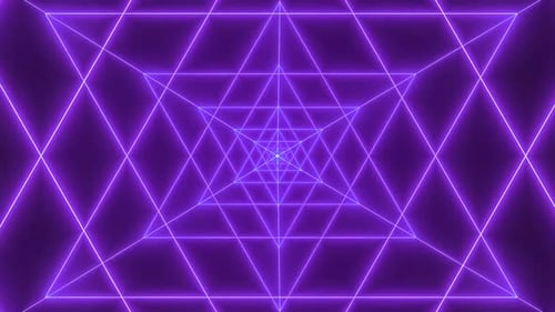 Amazing Purple Color Neon Light Tunnel Animated Background