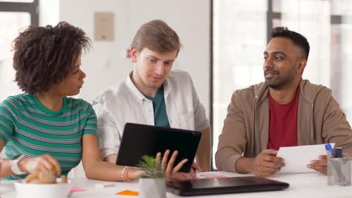 Creative Team with Tablet Pc Working at Office 27