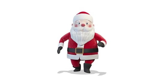 3D Animated Santa Claus Character Walking for Christmas