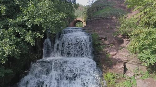 Aerial view of a waterfall