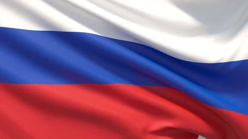 Realistic Waving Russian Flag Animation Loop