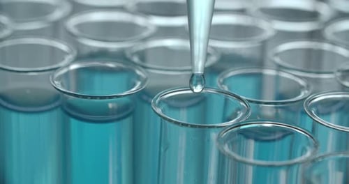 Blue Liquid and Pipette Head