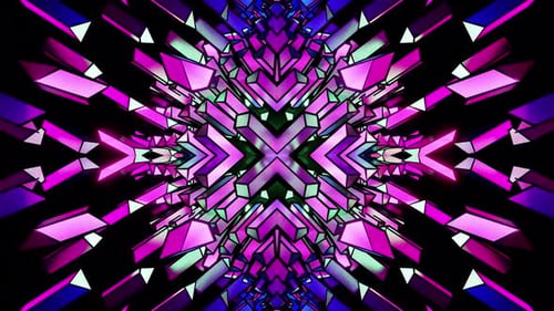 Purple Vj Loop Kaleidoscope Music Show Background 4K
