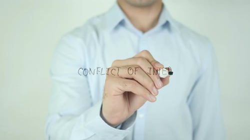 Writing Conflict of Interest on Transparent Screen