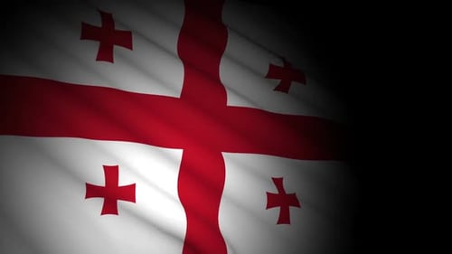 Animated Waving Flag of Georgia with Realistic Fabric Motion