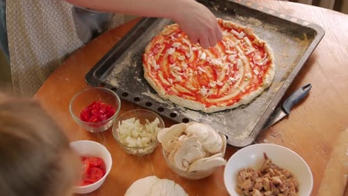 Pizzatoppings kochen