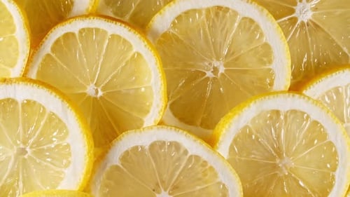 Vibrant Fresh Lemon Slices Close Up