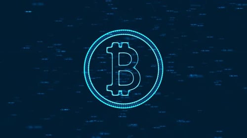 Digital Bitcoin Symbol Network Reveal