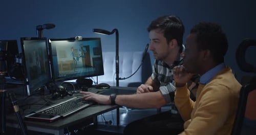 Digital Artists Discussing an Animated Film